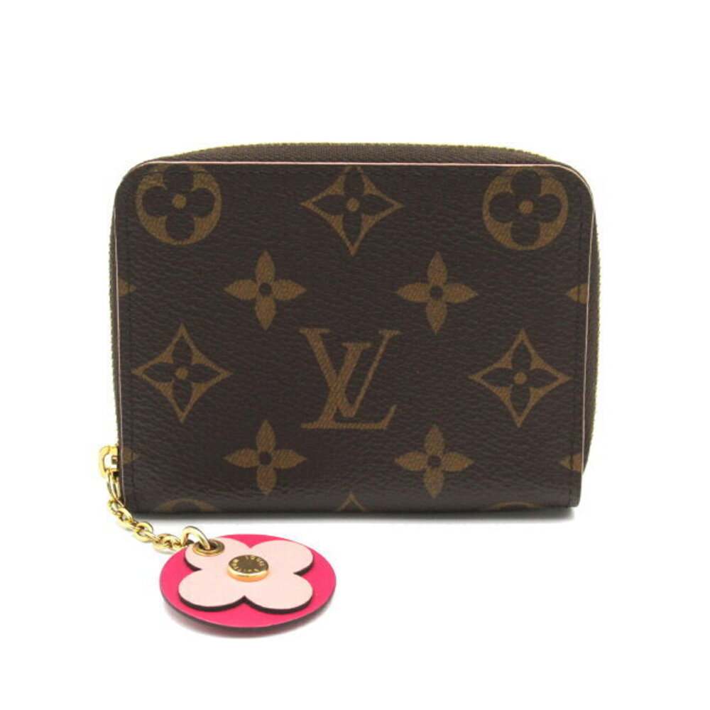 Louis Vuitton Zippy Wallet Blooming Flower Monogram Brown Pink